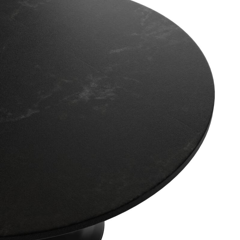 Verve 48" Round Dining Table MDF Top Black Steel Base - 47.24