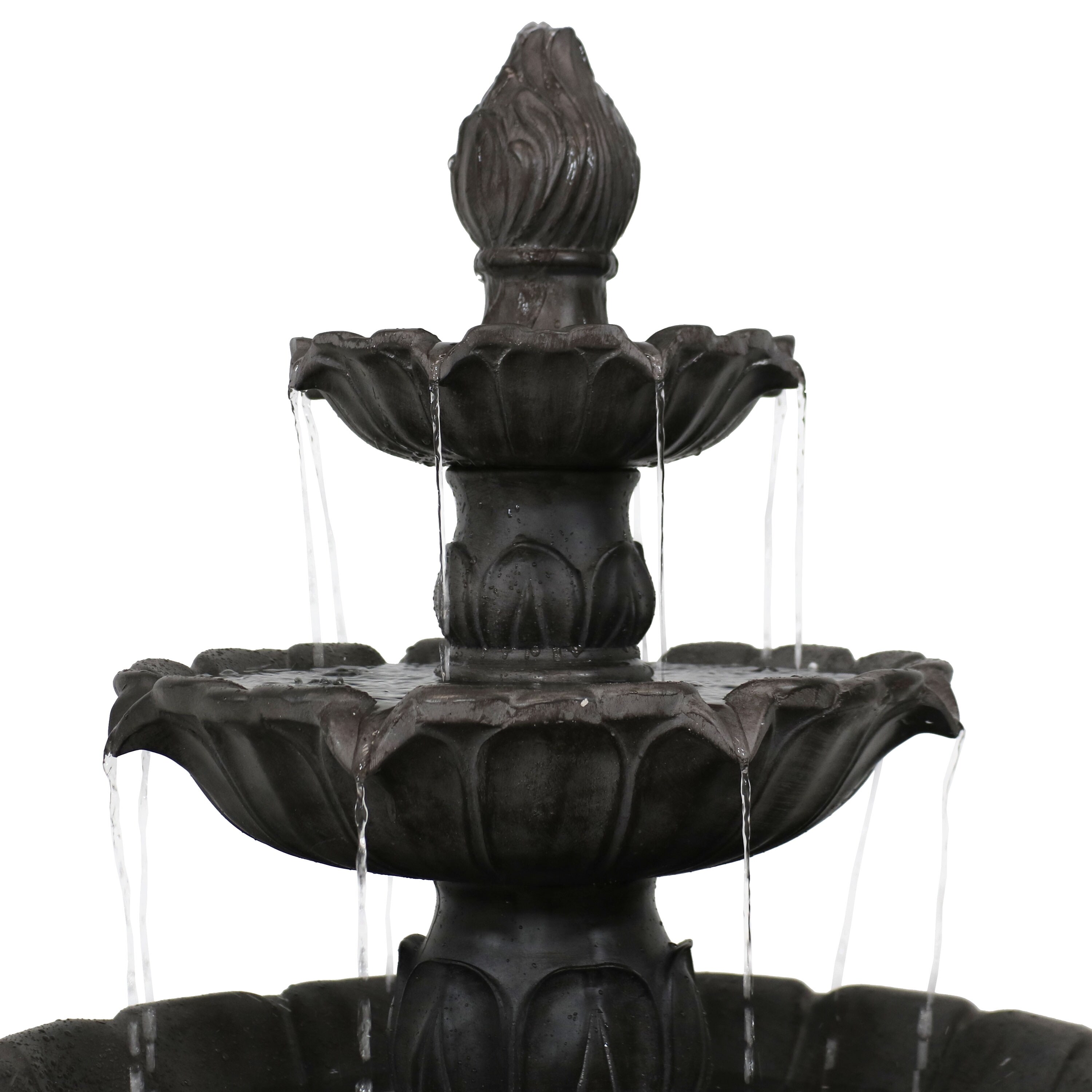 格安SALEスタート!の商品をすべて Sunnydaze Classic Water Outdoor 46-Inch 3-Tier Tulip 小物