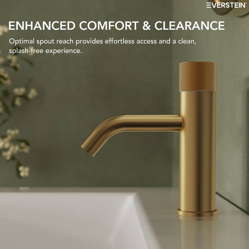 Modern 1-Handle Single Hole Bathroom Faucet with Anti-Slip Handle