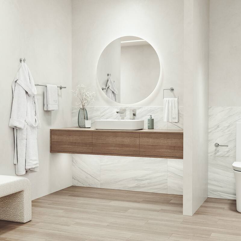 VIGO Cass 4-Piece Bathroom Hardware Accessory Set with 24 in. Towel Bar, Toilet Paper Holder, Hand Towel Holder, Hook