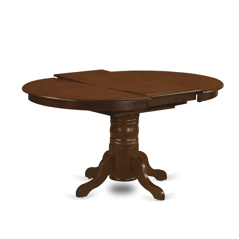 Oval 42x60 Inch Dining Table with Butterfly Leaf Extension and Pedestal Base in Buttermilk and Cherry Finish