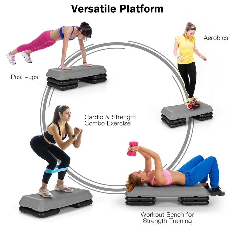Costway 29'' Adjustable Workout Fitness Aerobic Stepper Exercise - See details