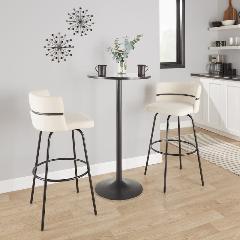 Silver Orchid Lena 30" Fixed-Height Bar Stool (Set of 2)