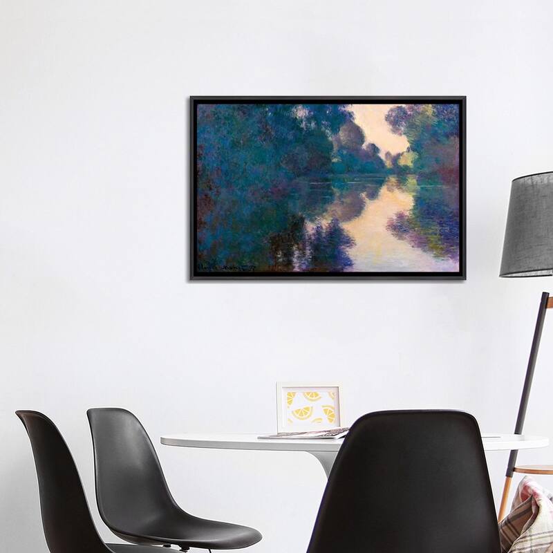 iCanvas "Morning On The Seine Near Giverny" by Claude Monet Framed
