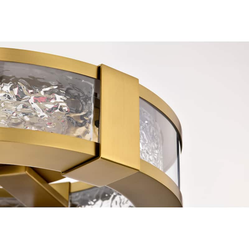 Darrow - 13 Inch LED Flush Mount - Vintage Brass - Acrylic Panels - Vintage Brass
