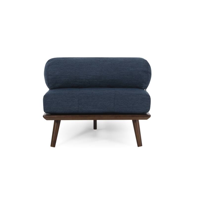 Navy Blue 64" Tufted Chaise Lounge Chair with Wood Frame