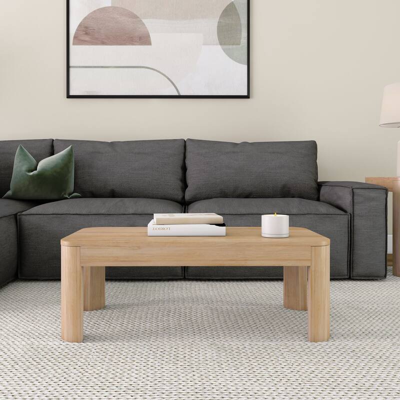 Plank and Beam Contour Rectangular Coffee Table - 40"
