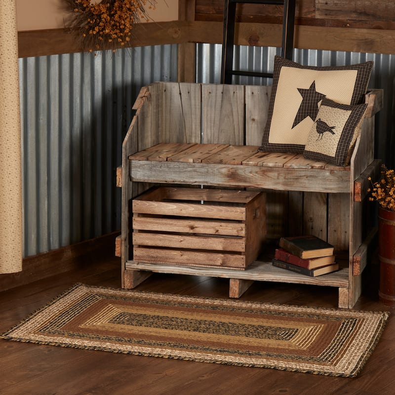 Kettle Grove Jute Rug Rect w/ Pad 27x48 - 27" x 48" - 27" x 48" - Black