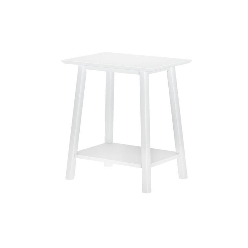 Max and Lily Mid-Century Modern End Table Nightstand with Shelf