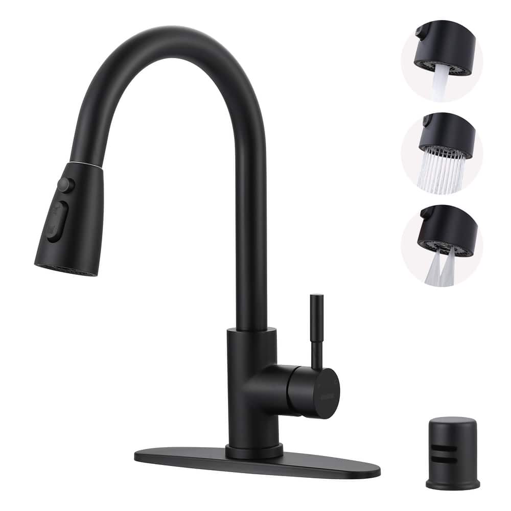 WOWOW Pull Down Sprayer Kitchen Faucet with Dishwasher Air Gap