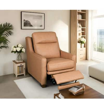 Genuine Leather Recliner Sofa 33" Triple-Motor Power Zero-Wall Reclining Couch with USB&USB-C Port