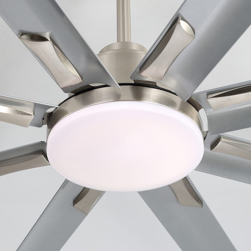 52"/66"/72"/76 Inch Modern Ceiling Fan with Dimmable LED Light ,Remote&APP Control,8 Blades for Large Living Room,Porch