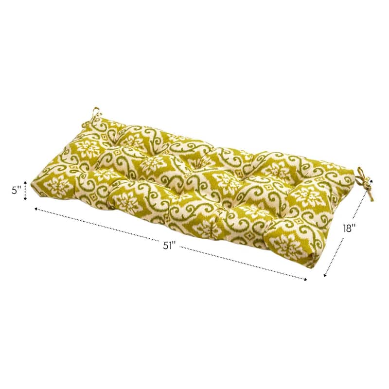 Shoreham 18-inch x 51-inch Green Ikat Outdoor Bench Cushion (Cushion Only)