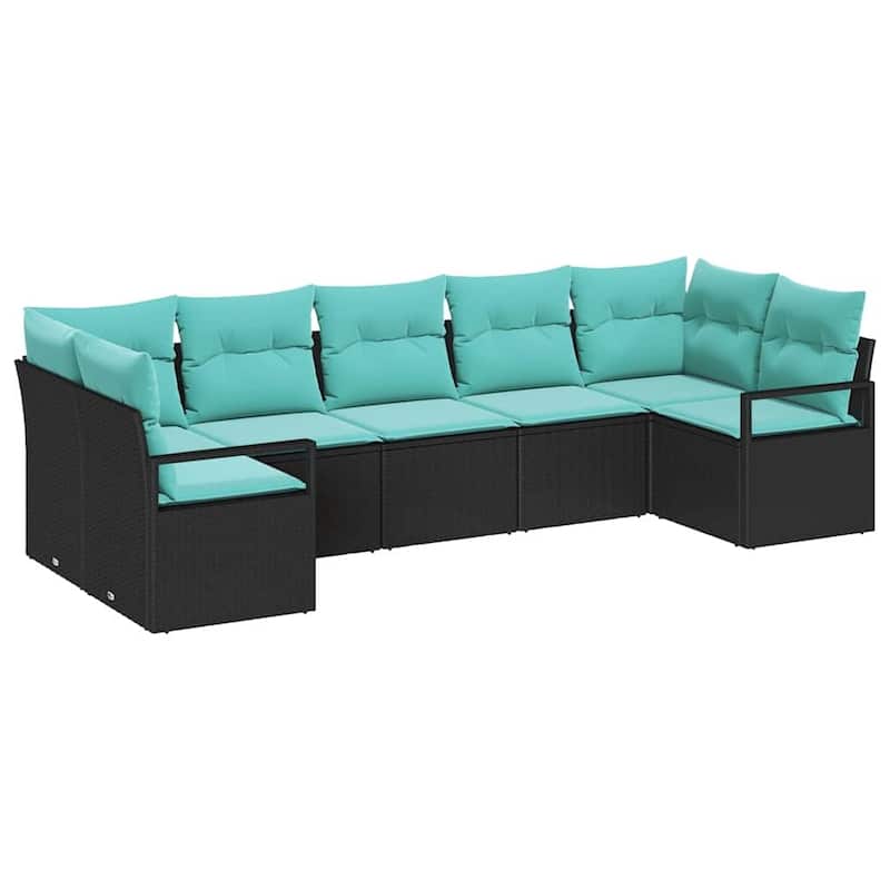 vidaXL 7 Piece Garden Sofa Set with Cushions - 113.8×48×27.2