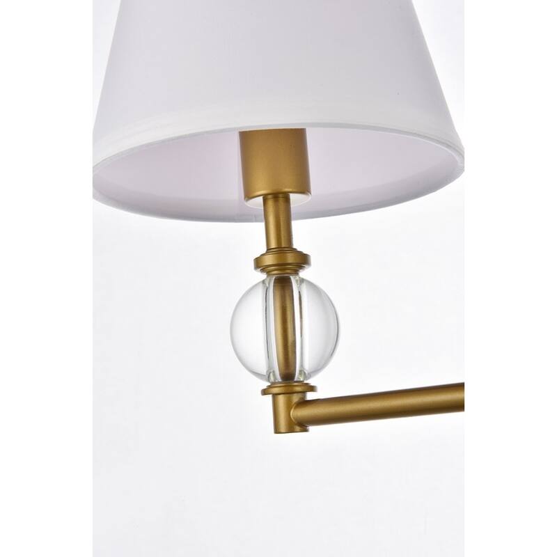 Bella 2-light Bath Sconce with White Fabric Shade