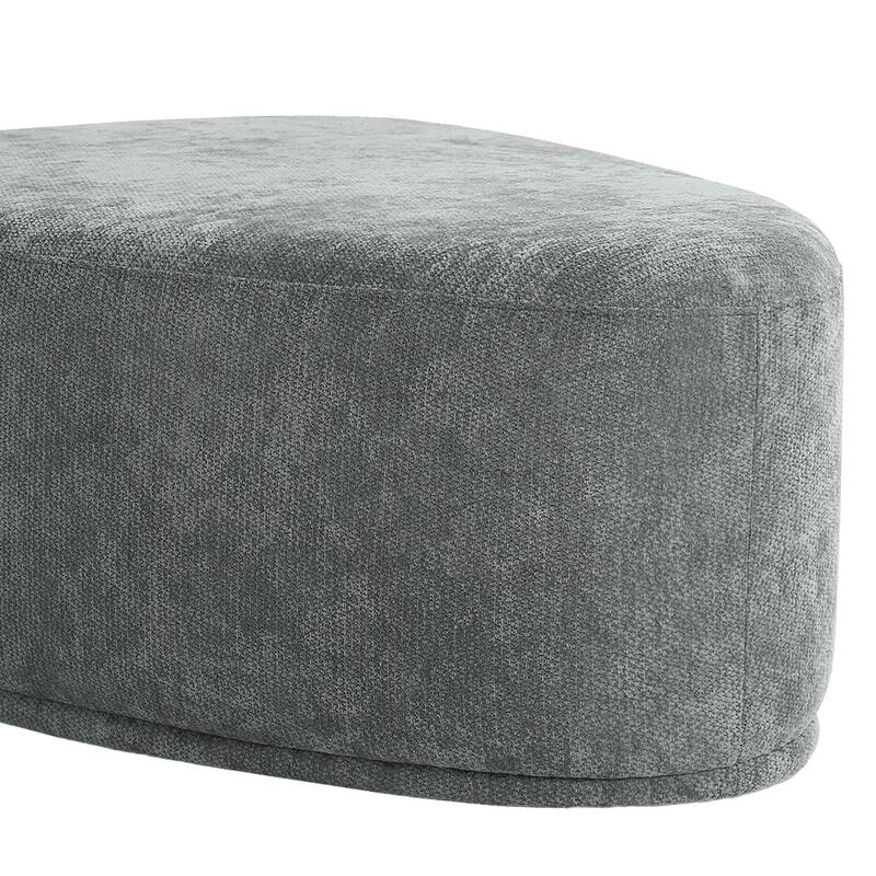 Leon 43" W Modern Oversized Chenille Triangular Cheese Ottoman