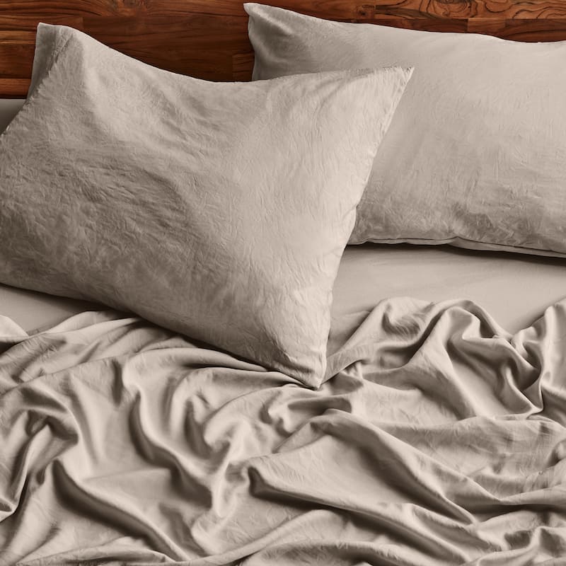 Bare Home Washed Microfiber Deep Pocket Sheet Set