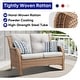 preview thumbnail 52 of 58, Gymojoy Outdoor High-back Wicker Loveseat Sofa For Home Garden