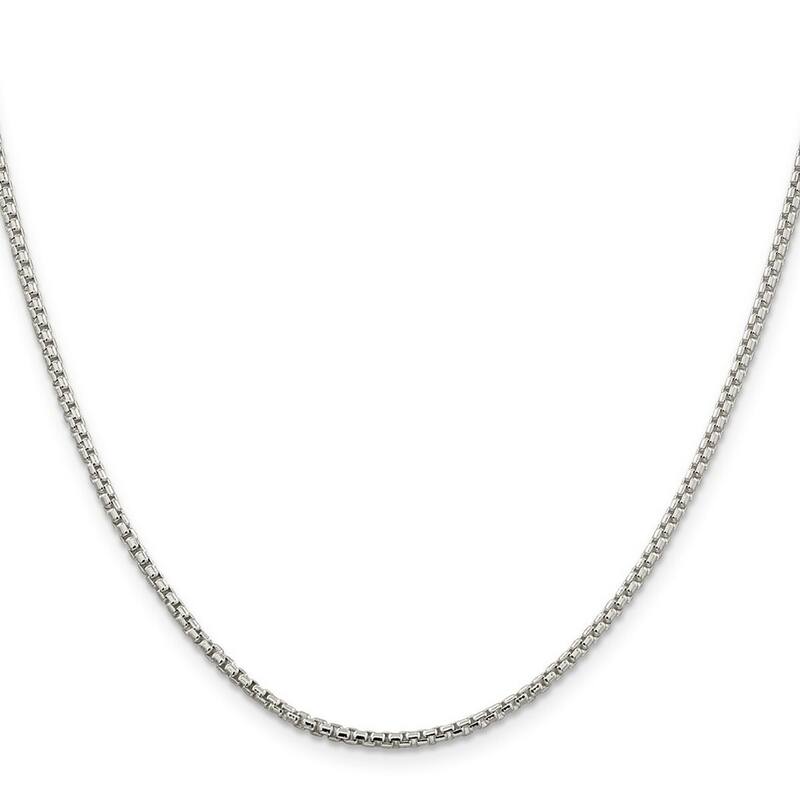 Curata 925 Sterling Silver 2mm Round Box Chain Necklace