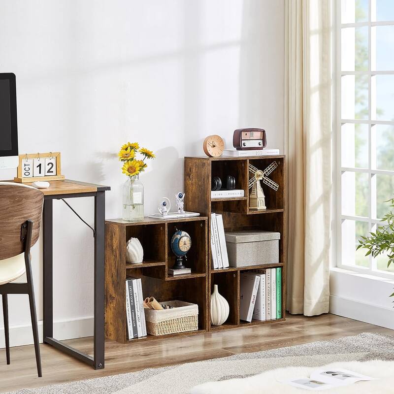 VECELO Wide Wood Organizer Bookcase Sets