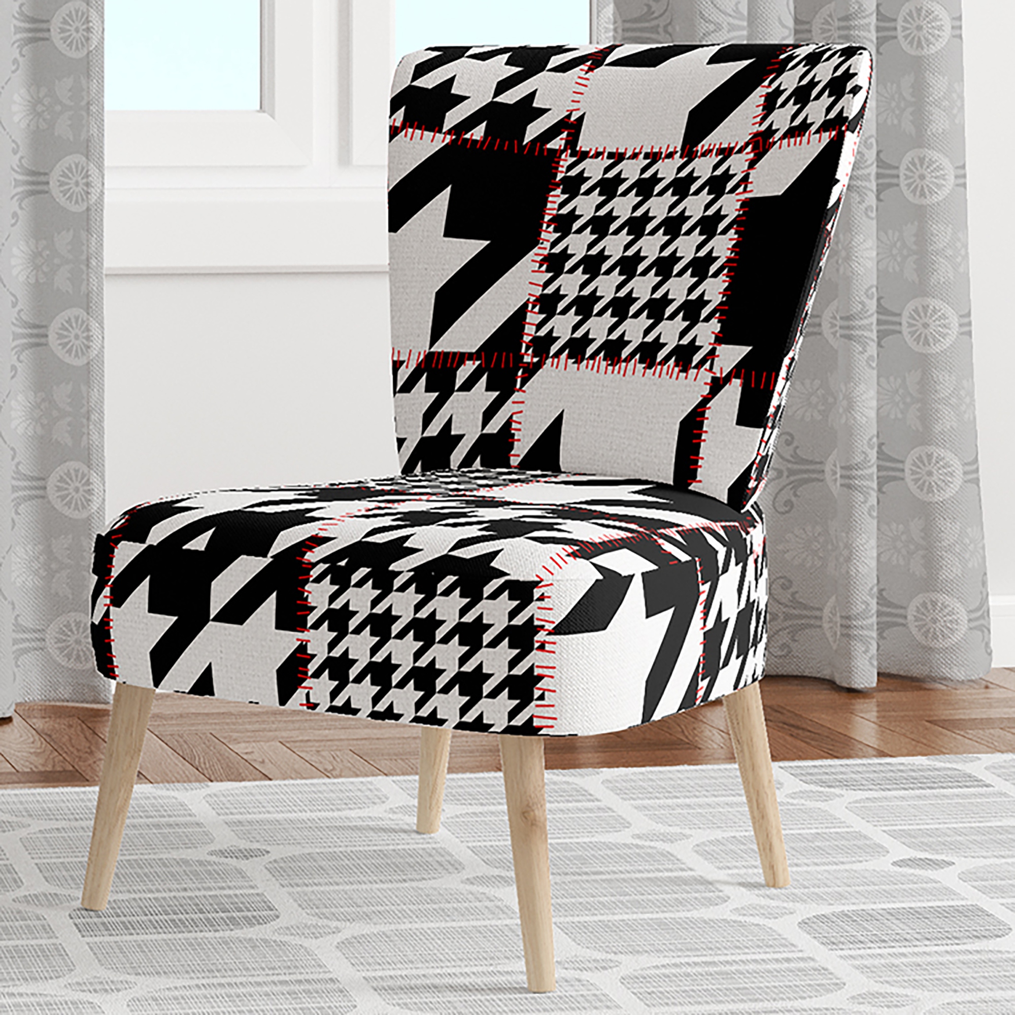 Black and white houndstooth chair outlet