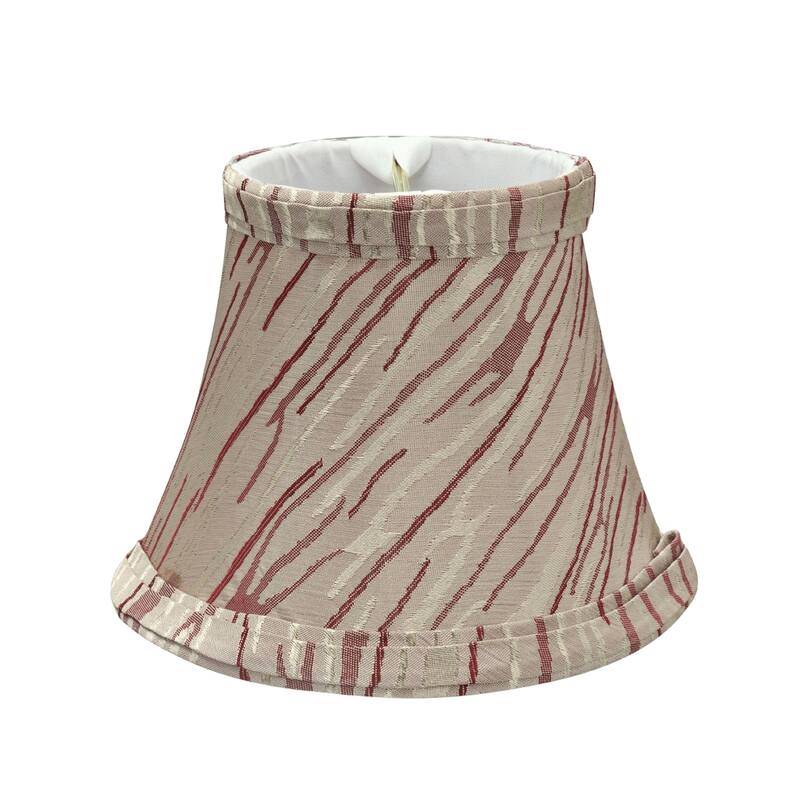 Aspen Creative Bell Chandelier Clip-On Lamp Shade (2 Pack), Off White with Red Striping, (3" x 5" x 4" )