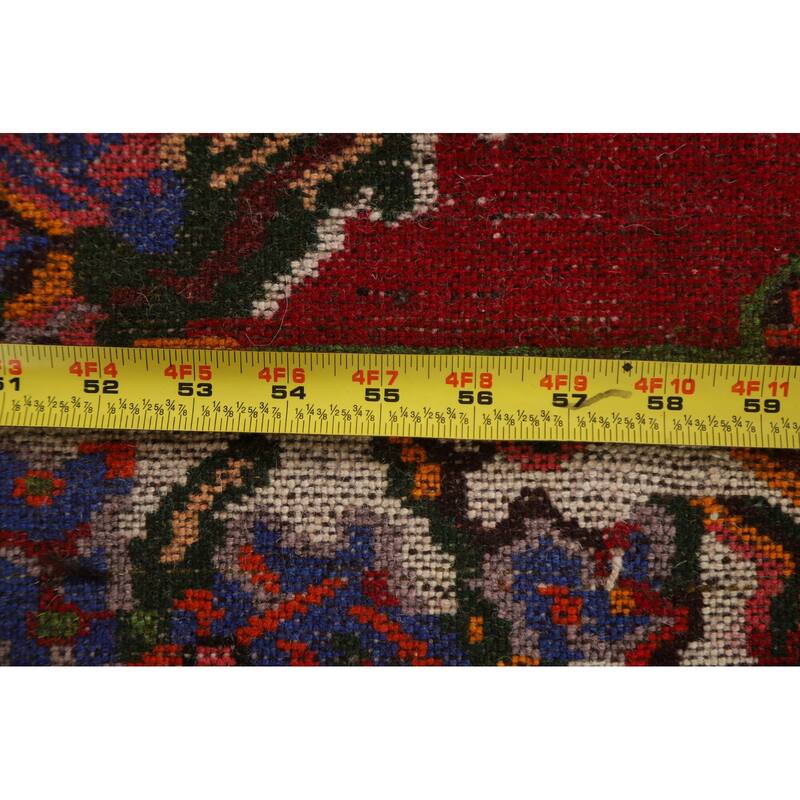 Hand Knotted Oriental 100% Wool Carpet Traditional Floral Red Bakhtiari Area Rug - 4' 6'' X 3' 5''