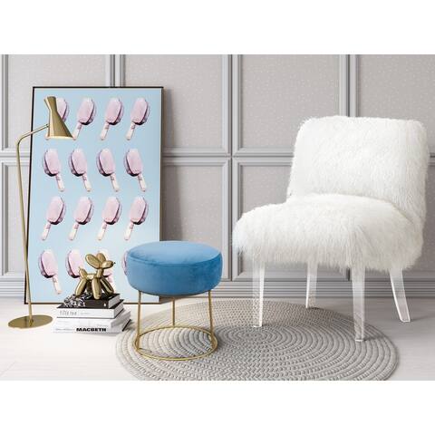 Nina Blue Velvet Stool