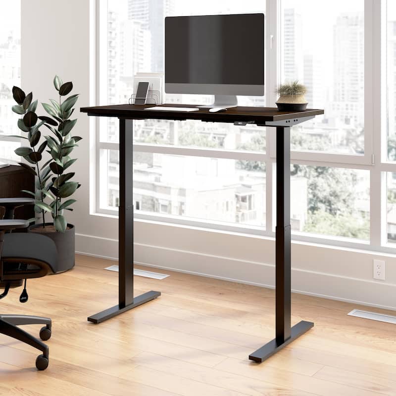 Bush Business Furniture Move 60 Series 48x24 Adjustable Standing Desk - Mocha Cherry/Black Powder Coat