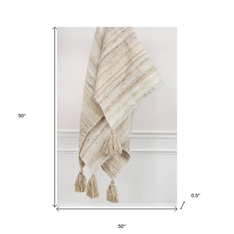 HomeRoots Beige Woven 100% Poly Pet Throw Blanket