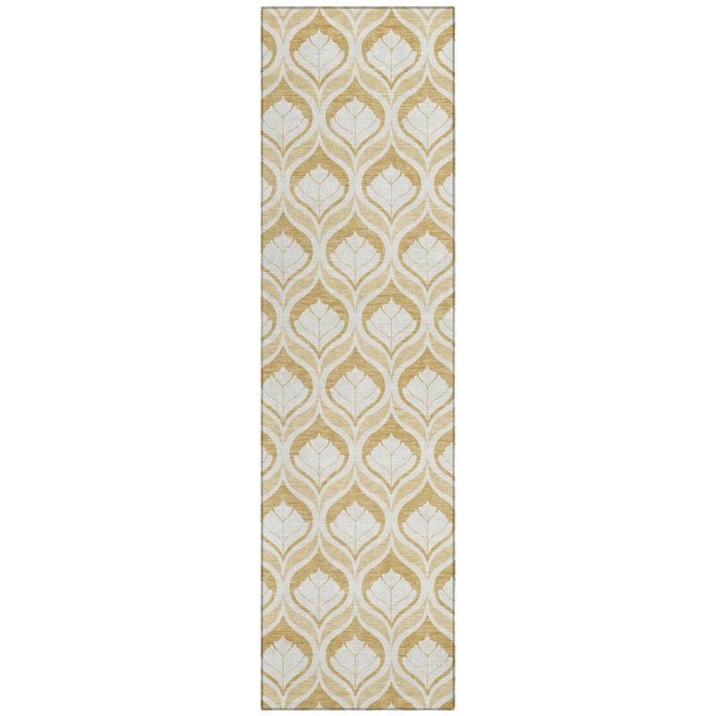 Machine Washable Indoor/ Outdoor Modern Trellis Chantille Rug