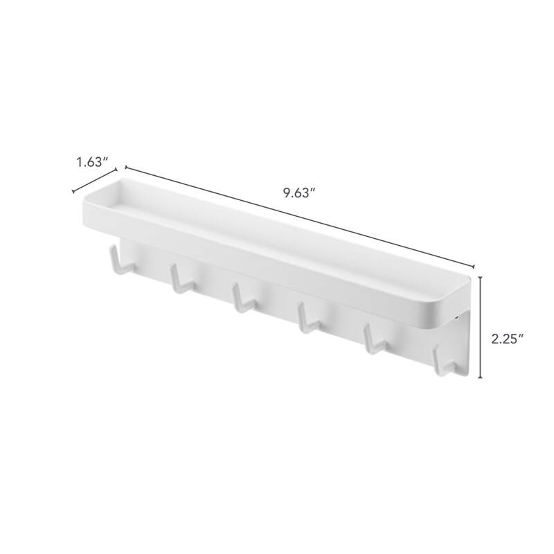 Yamazaki Home Magnetic Key Rack, Steel, Holds 4.4 lbs - L 1.77 x W 9.65 x H 2.36 inches
