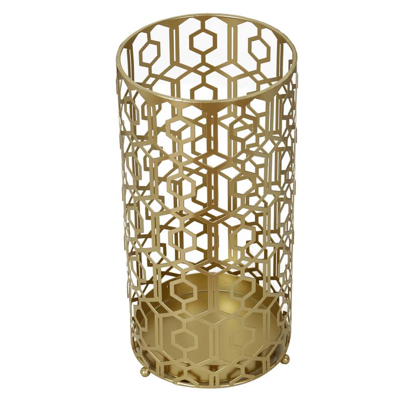 Adeco Multipurpose End Table Metal Shelf Holder Organizer Entrance Umbrella Stand - 9. 25" x 9. 25" x 18. 78"