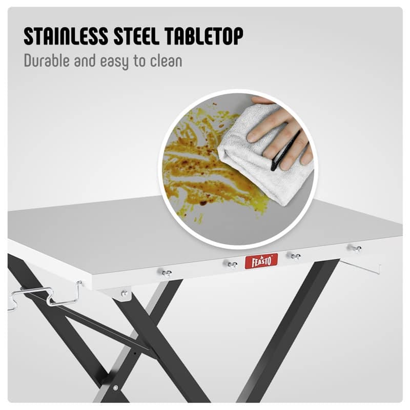 Feasto 24"x 30" Foldable Pizza Oven Stand and Food Prep Table