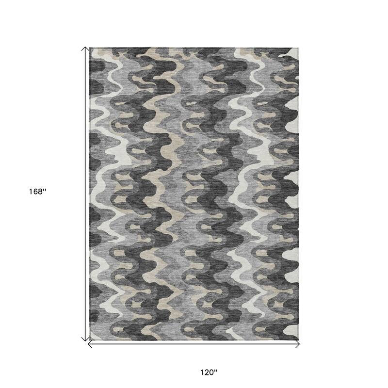 HomeRoots Abstract Transitional Rectangle Outdoor Rug