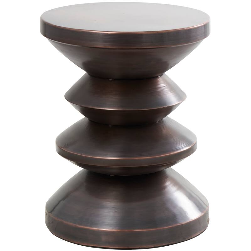 Copper Metal Art Deco Inspired Accent Table