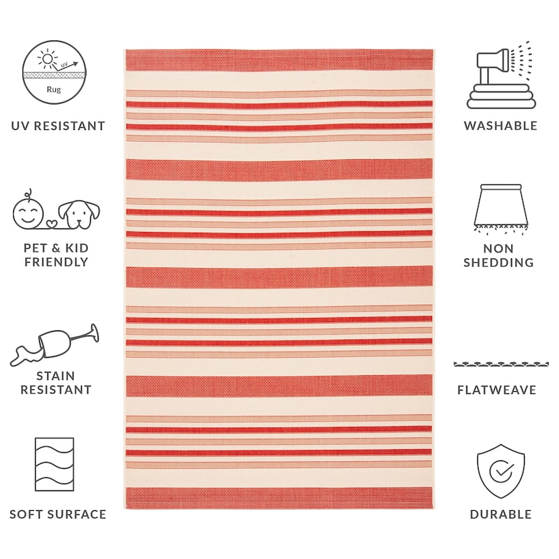 SAFAVIEH Courtyard Yulka Indoor/ Outdoor Waterproof Patio Backyard Rug