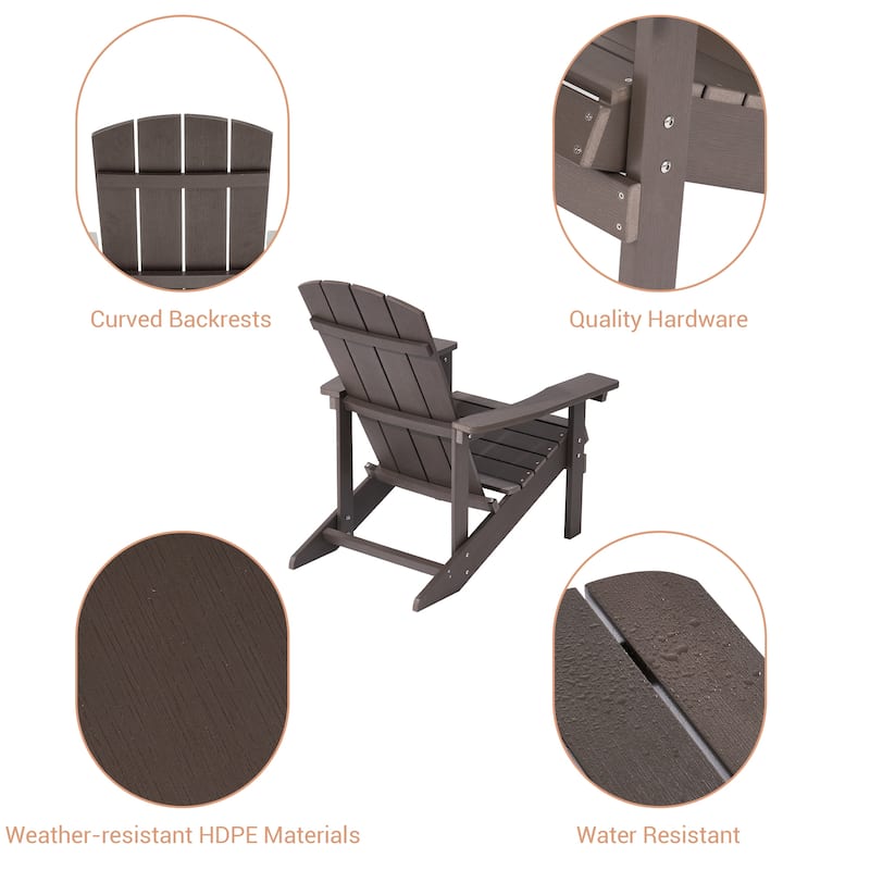 LIVOOSUN Outdoor Recycled Plastic Modern Outdoor Adirondack Chair Set of 1/2/4