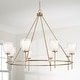 preview thumbnail 2 of 2, 46" W x 37" H 8-Light Ring Chandelier in Aged Brass with Layered White and Clear Glass - 45.5"W x 37"H