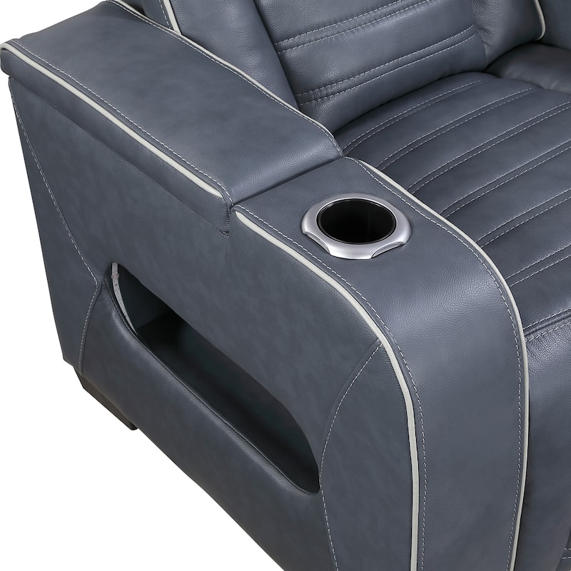 Arbor 73" Leather Power Double Reclining Loveseat with Center Console
