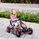 preview thumbnail 10 of 30, Aosom Kids Pedal Go Kart Pedal Car, Outdoor Ride on Toys with Adjustable Seat, Anti-slip Rubber Wheels Suspension System Pink/Black