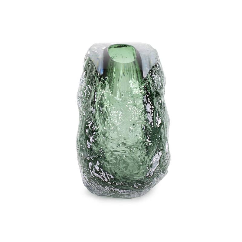 Emerald Crystalized Glass Vase