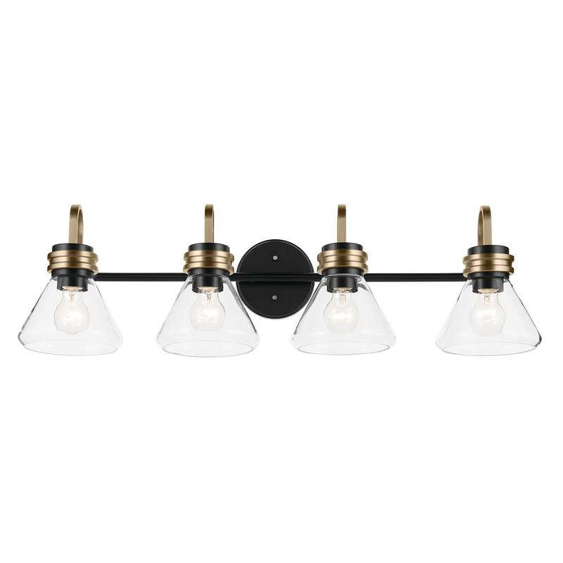 Kichler Lighting Farum 34" 4-Light Vanity Light with Clear Glass in Black