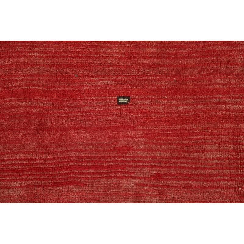 Geometric Red Shiraz Persian Vintage Area Rug Handmade Wool Carpet - 3'0"x 5'3"