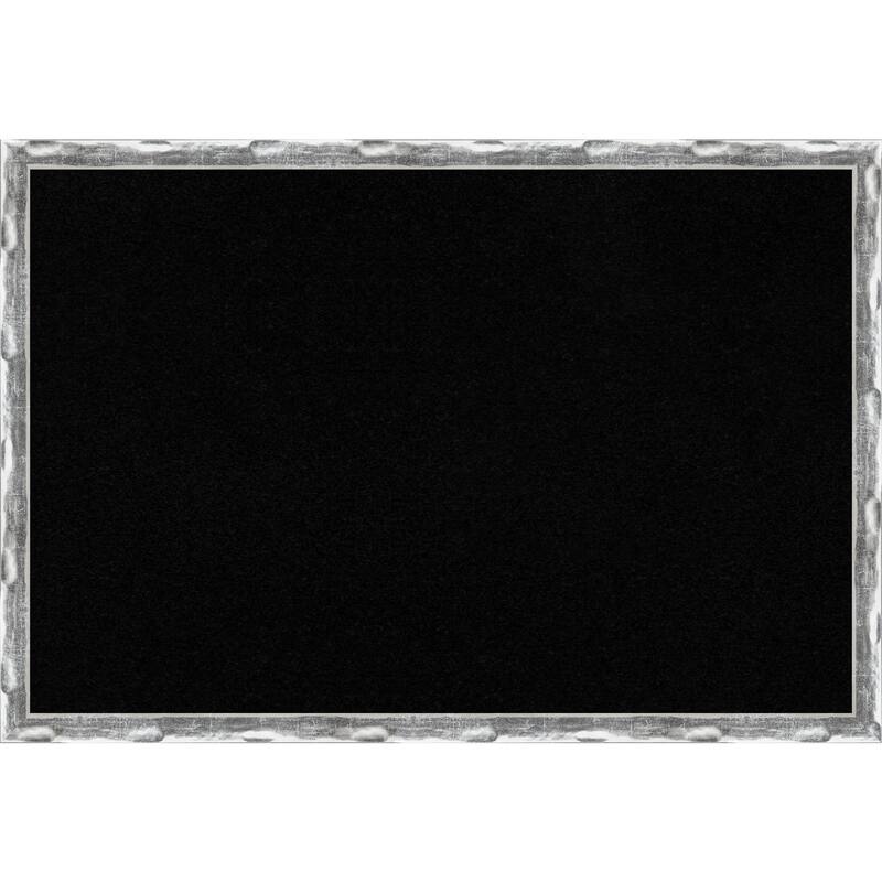 Scratched Wave Chrome Framed Black Corkboard Bulletin Board