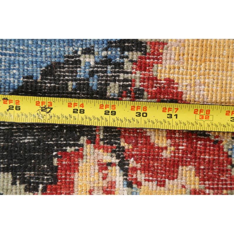 Wool/ Silk Vegetable Dye Abstract Modern Area Rug Hand-knotted Carpet - 6'7" x 9'8"