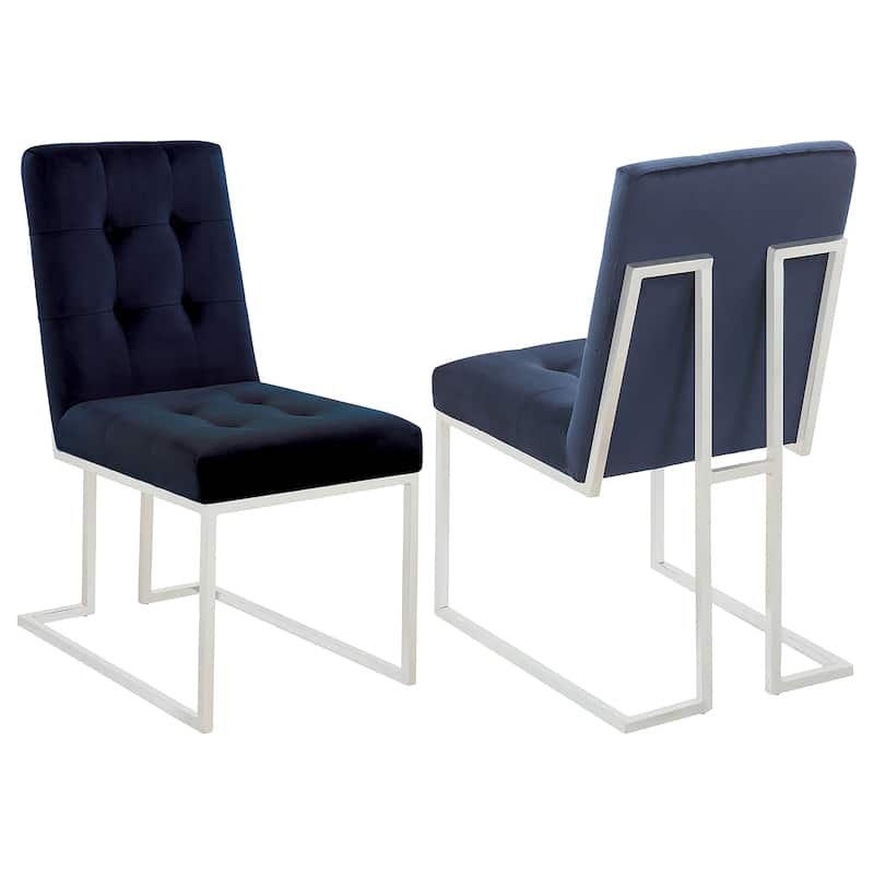 Cisco Velvet Upholstered Dining Side Chair (Set of 2) - Chrome
