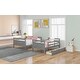 preview thumbnail 5 of 10, Gray Twin Over Full Bunk Bed with Drawers, Guardrails, and Ladder