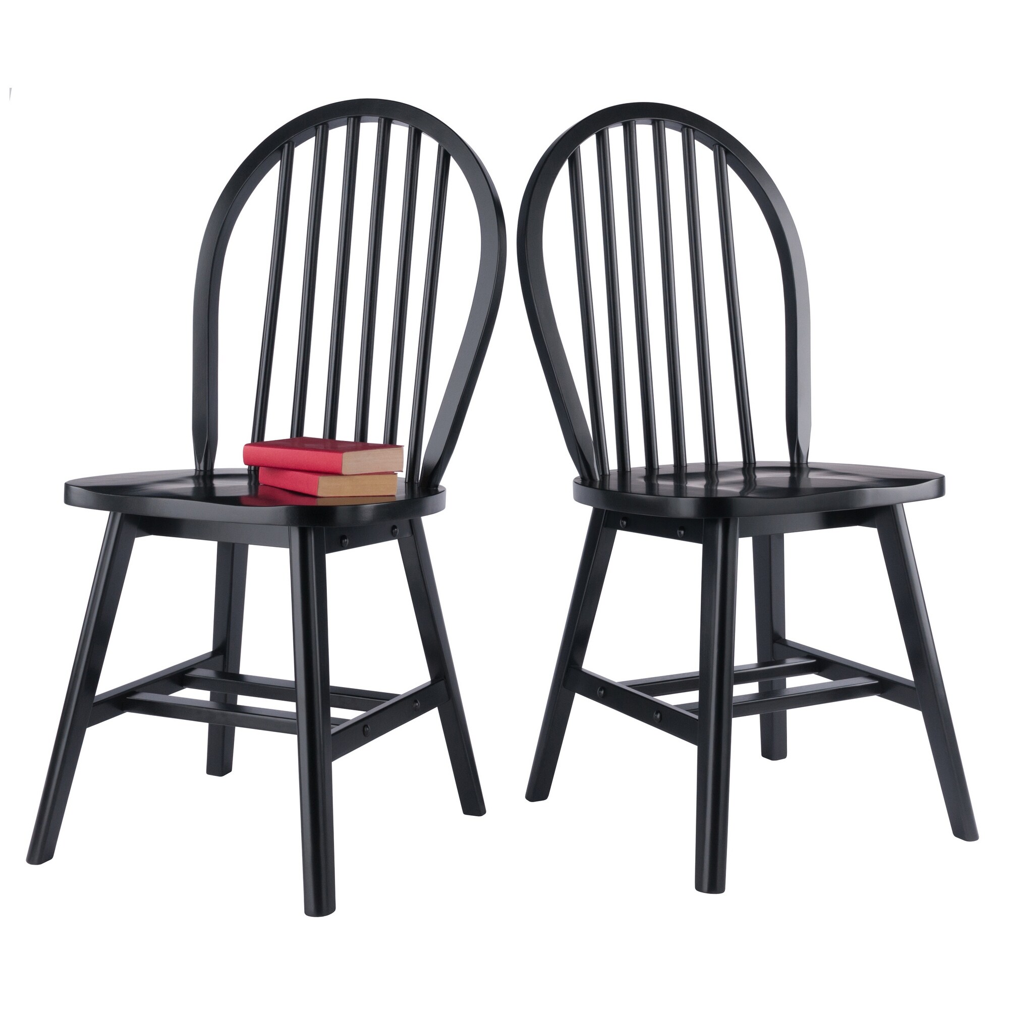 Windsor 2-Pc Chair Set, Black - Overstock - 35999696