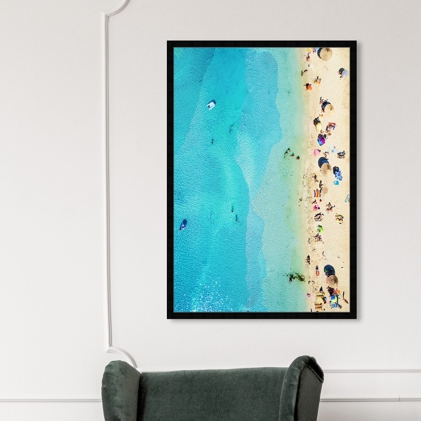 Oliver Gal 'Roman Beach' Nautical and Coastal Framed Wall Art Prints Coastal - Blue, Yellow. Opens flyout.